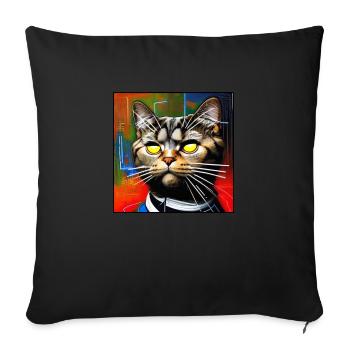 Cool Cat 5 - Sofa pillowcase 17,3'' x 17,3'' (45 x 45 cm) - black - Front