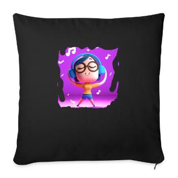 ILLUSTRATION MUSICALE AMUSANTE 6 - Housse de coussin décorative 45 x 45 cm - noir - Devant