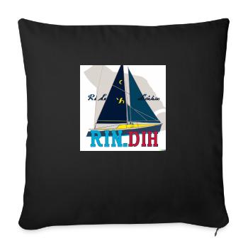 Design with a sailing yacht - Sofakissenbezug 45 x 45 cm - Schwarz - Vorne