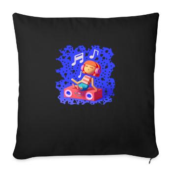 ILLUSTRATION MUSICALE AMUSANTE 9 - Housse de coussin décorative 45 x 45 cm - noir - Devant