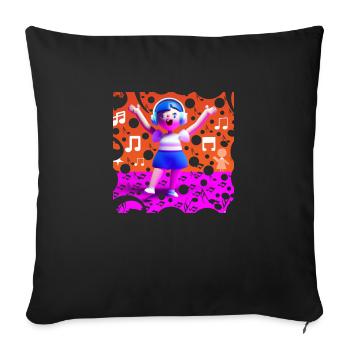 ILLUSTRATION MUSICALE AMUSANTE 10 - Housse de coussin décorative 45 x 45 cm - noir - Devant
