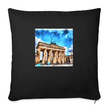 Das Brandenburger Tor in Berlin - Sofakissenbezug 45 x 45 cm - Schwarz - Vorne
