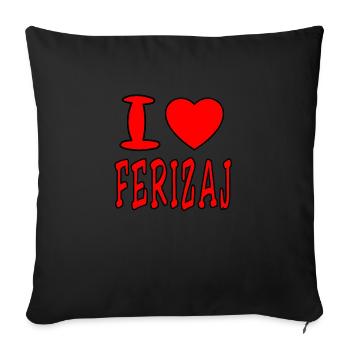 Ferizaj, Kosova, Prishtina, Prizreni, Shiptar - Sofa pillowcase 17,3'' x 17,3'' (45 x 45 cm) - black - Front