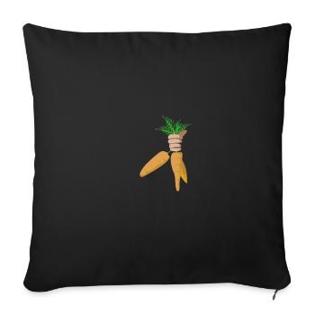 bote de carrotes - Housse de coussin décorative 45 x 45 cm - noir - Devant