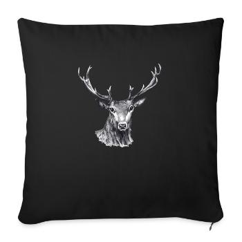 Hirsch - Sofakissenbezug 45 x 45 cm - Schwarz - Vorne