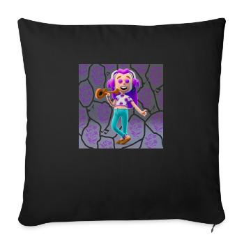 FUNNY MUSIC ILLUSTRATION GIRL 5 - Sofa pillowcase 17,3'' x 17,3'' (45 x 45 cm) - black - Front