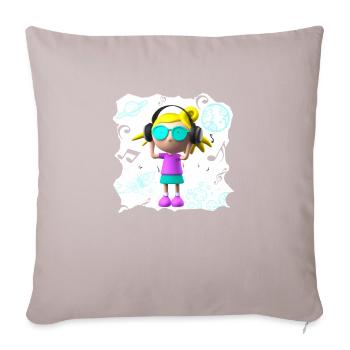 FUNNY MUSIC ILLUSTRATION GIRL 6 - Sofa pillowcase 17,3'' x 17,3'' (45 x 45 cm) - light taupe - Front
