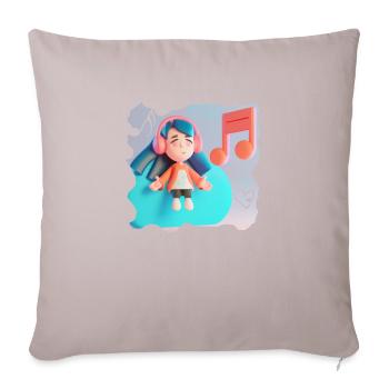FUNNY MUSIC ILLUSTRATION GIRL 10 - Sofa pillowcase 17,3'' x 17,3'' (45 x 45 cm) - light taupe - Front