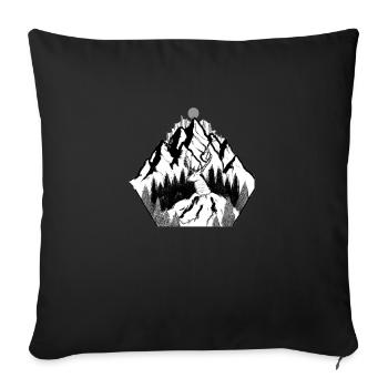 Mountain Deer Ink - Sofakissenbezug 45 x 45 cm - Schwarz - Vorne