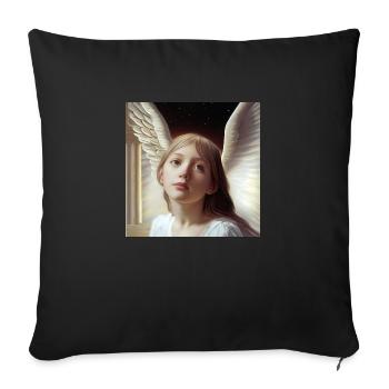 little girl angel 2 - Sofa pillowcase 17,3'' x 17,3'' (45 x 45 cm) - black - Front