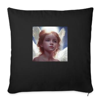 little girl angel 3 - Sofa pillowcase 17,3'' x 17,3'' (45 x 45 cm) - black - Front
