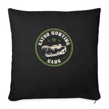 Chasseur d’alligators, gang de chasseurs de gators - Housse de coussin décorative 45 x 45 cm - noir - Devant