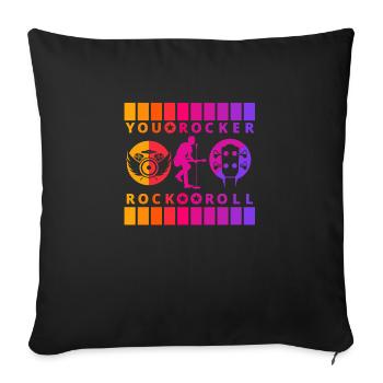 YOU ROCKER SINGER - Sofa pillowcase 17,3'' x 17,3'' (45 x 45 cm) - black - Front
