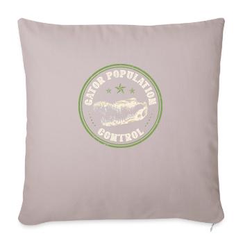 Alligator Hunter Gator Population Control, - Sofa pillowcase 17,3'' x 17,3'' (45 x 45 cm) - light taupe - Front