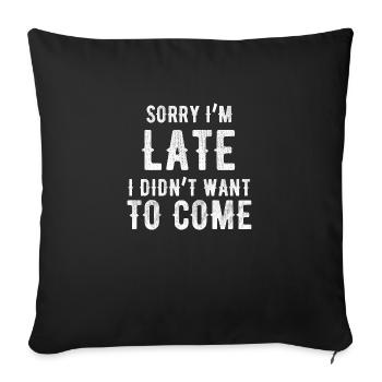Introvert Funny Quote - Sofa pillowcase 17,3'' x 17,3'' (45 x 45 cm) - black - Front