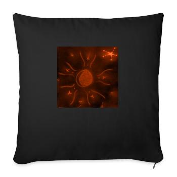 ORANGE STARRY MOON - Sofa pillowcase 17,3'' x 17,3'' (45 x 45 cm) - black - Front