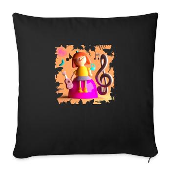 MUSIQUE DRÔLE 1 - Housse de coussin décorative 45 x 45 cm - noir - Devant