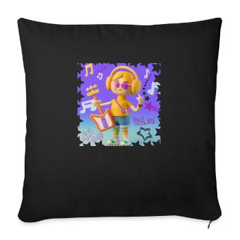 MUSIQUE AMUSANTE 6 - Housse de coussin décorative 45 x 45 cm - noir - Devant