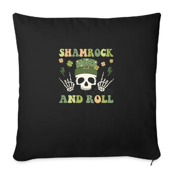 Trèfle et rouler - Housse de coussin décorative 45 x 45 cm - noir - Devant
