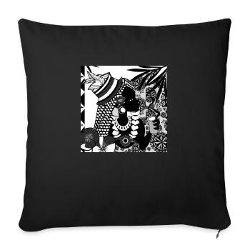 Tahitienne - planète Terre - Housse de coussin décorative 45 x 45 cm - noir - Devant