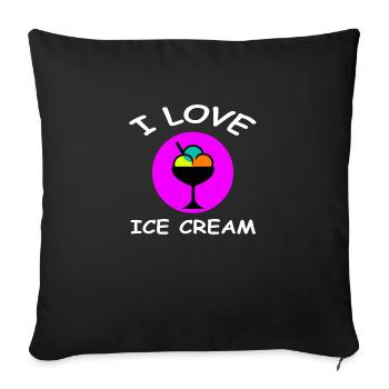 Eis - Sofakissenbezug 45 x 45 cm - Schwarz - Vorne