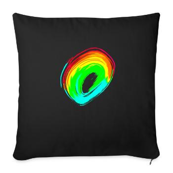 Rainbow dégradé coloré cool rétro tendance Art 3 - Housse de coussin décorative 45 x 45 cm - noir - Devant