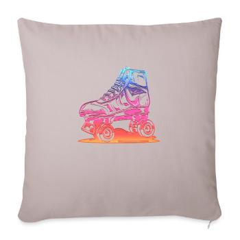 rollerblades patins rollers rollerskates retro - Housse de coussin décorative 45 x 45 cm - taupe clair - Devant