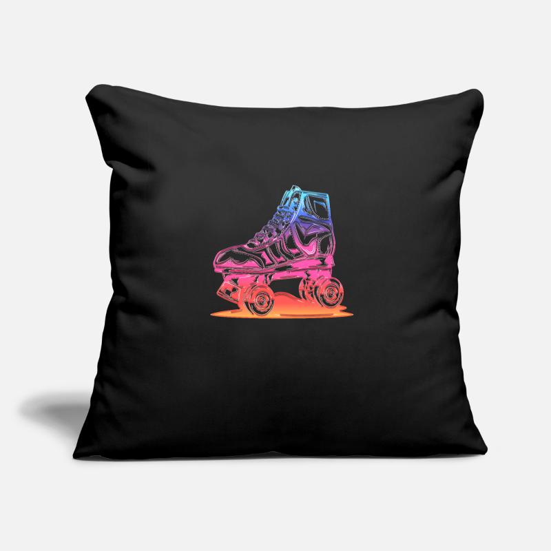 rollerblades patins rollers rollerskates retro Housse de coussin décorative 45 x 45 cm