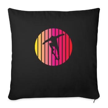 Skateboard Skating Longboard Skater Skateboarding - Housse de coussin décorative 45 x 45 cm - noir - Devant
