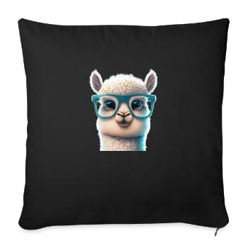 Cute Cute Cute Cartoon - Lama - Sofa pillowcase 17,3'' x 17,3'' (45 x 45 cm) - black - Front