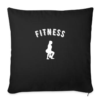 fitness - Housse de coussin décorative 45 x 45 cm - noir - Devant