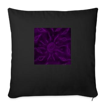 SOLEIL ET FLEURS VIOLETTES - Housse de coussin décorative 45 x 45 cm - noir - Devant