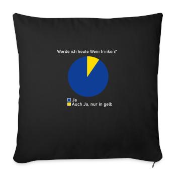 Wein trinken Alk Weißwein Geschenk Geschenkidee - Sofakissenbezug 45 x 45 cm - Schwarz - Vorne
