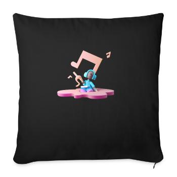 LUSTIGE MUSIK 08 - Sofakissenbezug 45 x 45 cm - Schwarz - Vorne