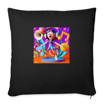 FUNNY MUSIC 012 - Sofa pillowcase 17,3'' x 17,3'' (45 x 45 cm) - black - Front