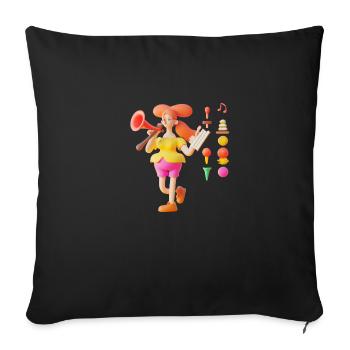 FUNNY MUSIC 018 - Sofa pillowcase 17,3'' x 17,3'' (45 x 45 cm) - black - Front