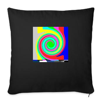 SMPTE-Farbbalken | TV-Farbtestbalken | Bleib dran - Sofakissenbezug 45 x 45 cm - Schwarz - Vorne