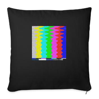 SMPTE-Farbbalken | TV-Farbtestbalken | Bleib dran - Sofakissenbezug 45 x 45 cm - Schwarz - Vorne