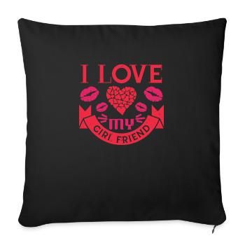 J’AIME MA COPINE - Housse de coussin décorative 45 x 45 cm - noir - Devant