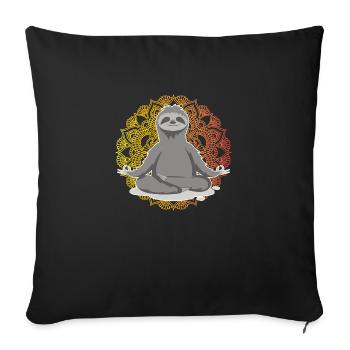 Yoga Sloth - Sofa pillowcase 17,3'' x 17,3'' (45 x 45 cm) - black - Front