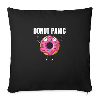 Donut Panic - Sofa pillowcase 17,3'' x 17,3'' (45 x 45 cm) - black - Front