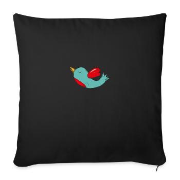 Little sparrow, bird motif, baby motif, children - Sofa pillowcase 17,3'' x 17,3'' (45 x 45 cm) - black - Front