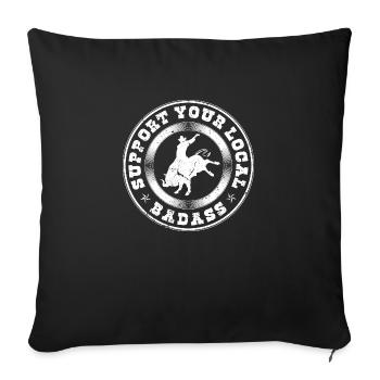 Bull Riding, Local Badass, Rodeo Cowboy Bull Rider - Sofakissenbezug 45 x 45 cm - Schwarz - Vorne