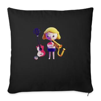 Drôle 19 - Housse de coussin décorative 45 x 45 cm - noir - Devant