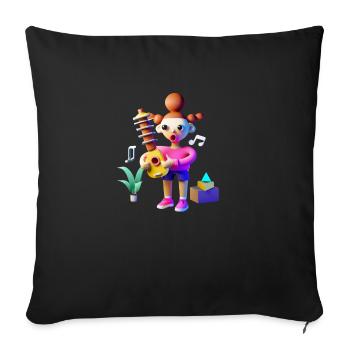 LUSTIG 18 - Sofakissenbezug 45 x 45 cm - Schwarz - Vorne
