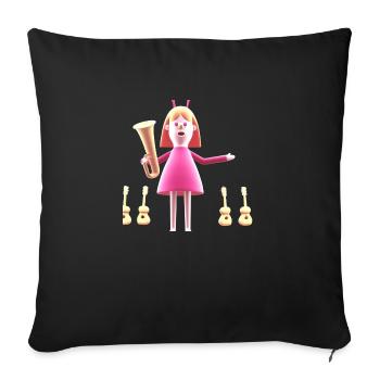 LUSTIGE 24 - Sofakissenbezug 45 x 45 cm - Schwarz - Vorne