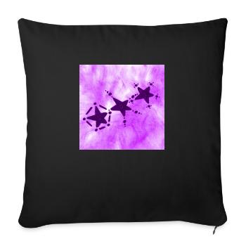 3 STARS SMILING LILAC - Sofa pillowcase 17,3'' x 17,3'' (45 x 45 cm) - black - Front