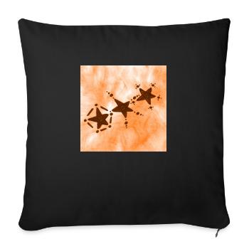 3 STARS SMILING ORANGE - Sofa pillowcase 17,3'' x 17,3'' (45 x 45 cm) - black - Front