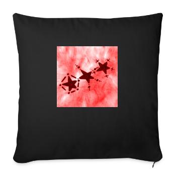 3 STARS SMILING RED - Sofa pillowcase 17,3'' x 17,3'' (45 x 45 cm) - black - Front
