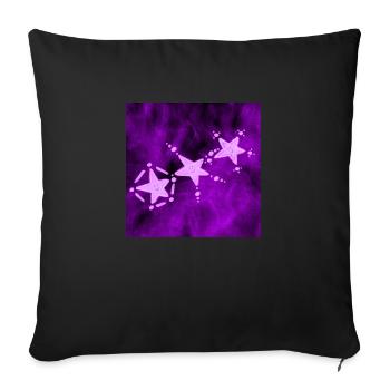 THREE STARS PURPLE - Sofa pillowcase 17,3'' x 17,3'' (45 x 45 cm) - black - Front
